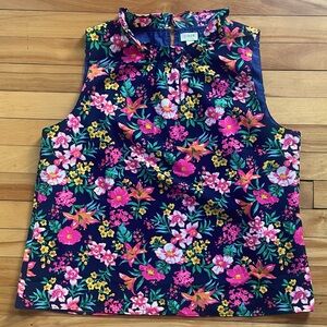 J. Crew Floral Sleeveless Blouse